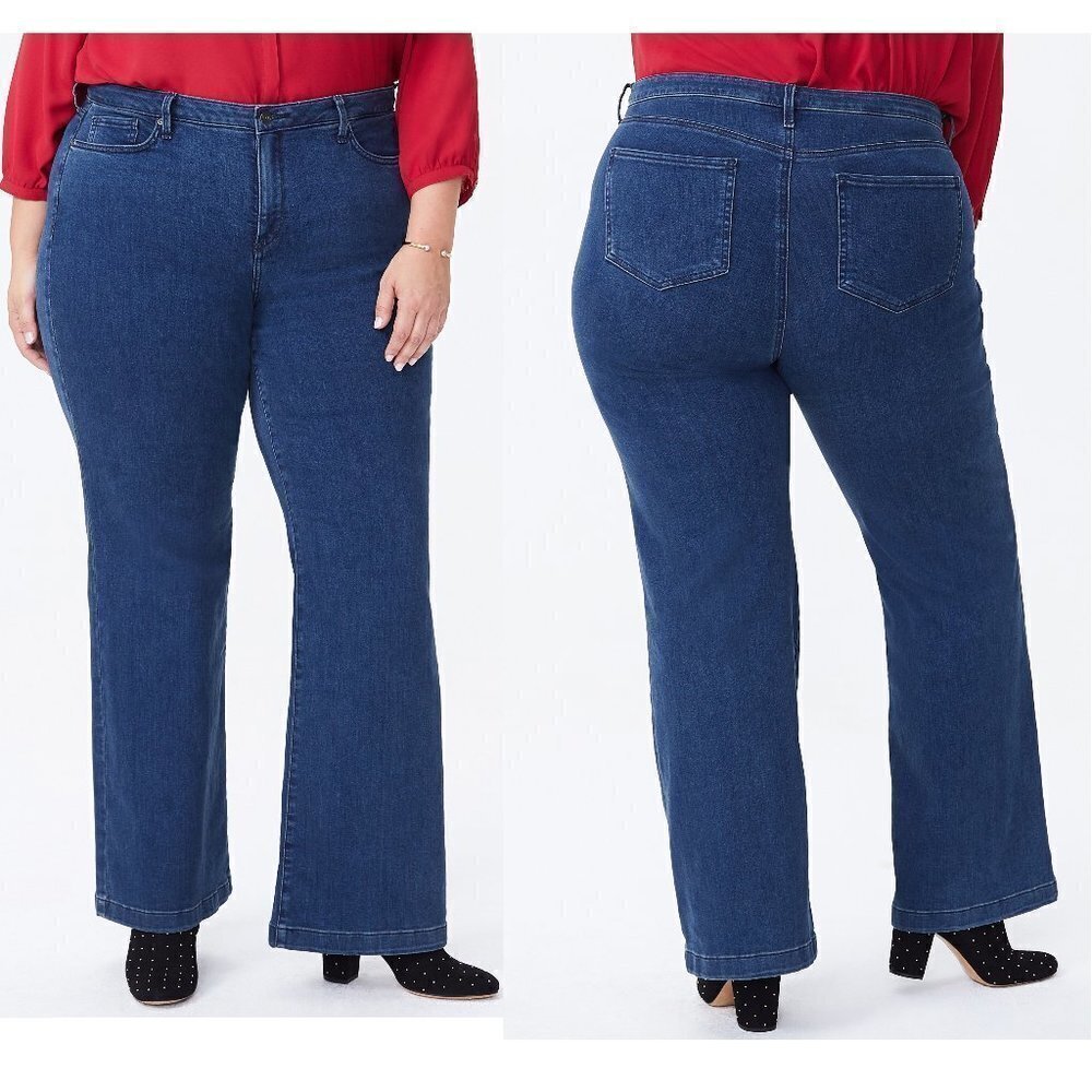 NWT NYDJ Wide Leg Trouser Jeans Firesky Lift Tuck Slimming Womens Plus Size 28W